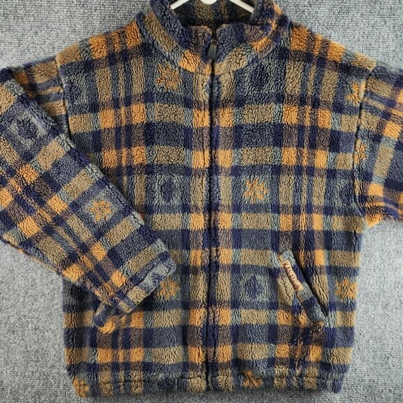 VTG Kanata Canada K9100-48 Fuzzy Soft Plaid XS Full Zip Jacket Sweater Blue - Picture 1 of 16